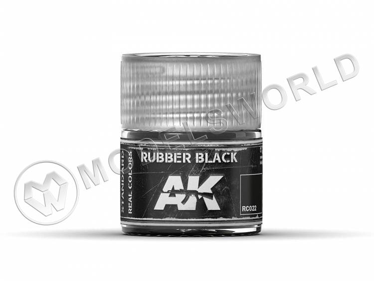 Акриловая лаковая краска AK Interactive Real Colors. Rubber Black. 10 мл - фото 1