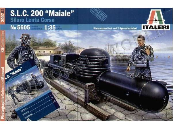 Склеиваемая пластиковая модель торпеды S.L.C 200 "Maiale" с экипажем. Масштаб 1:35 - фото 1