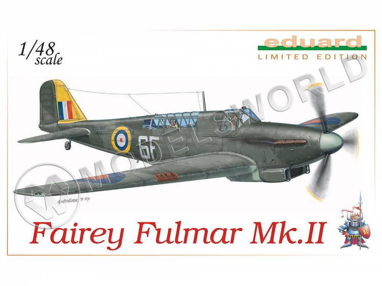 Склеиваемая пластиковая модель самолета Fairey Fulmar Mk.II. Масштаб 1:48 - фото 1