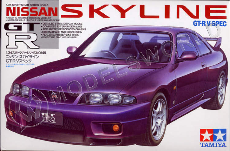 Склеиваемая пластиковая модель автомобиля Nissan Skyline GT-R V Spec,1:24.