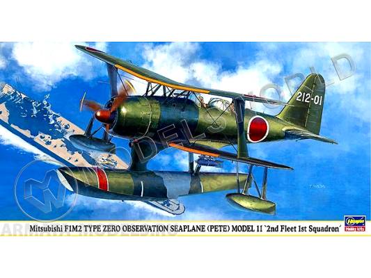Склеиваемая пластиковая модель самолета Mitsubishi F1M2 Type Zero. Масштаб 1:48