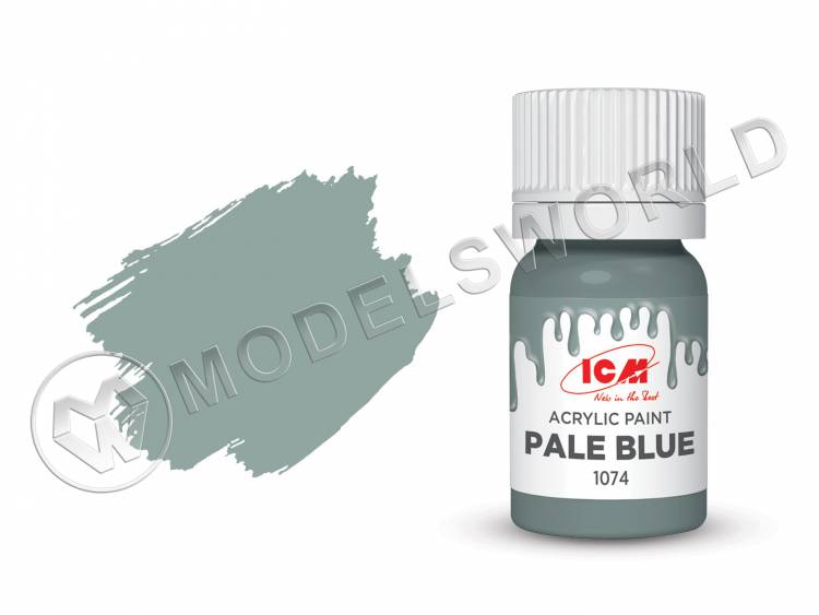Акриловая краска ICM, цвет Бледно-голубой (Pale Blue), 12 мл - фото 1