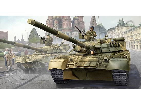 Склеиваемая пластиковая модель Российский танк Т-80УД. Масштаб 1:35 - фото 1