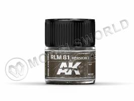 Акриловая лаковая краска AK Interactive Real Colors. RLM 81 Version 3. 10 мл