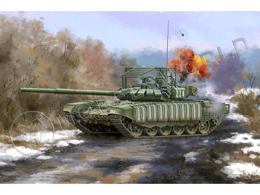 Склеиваемая пластиковая модель Российский танк T-72B3 with 4S24 Soft Case ERA & Grating Armour. Масштаб 1:35