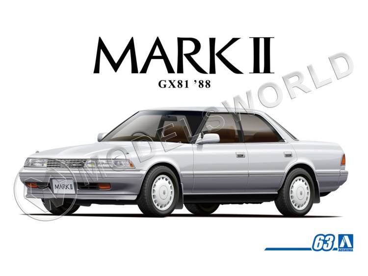 Склеиваемая пластиковая модель Toyota Mark II GX81 2.0 Grande Twincam24 '88. Масштаб 1:24 - фото 1