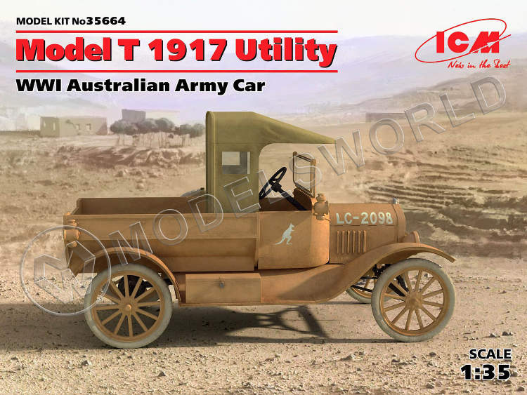 Склеиваемая пластиковая модель Model T 1917 Utility, Армейский автомобиль Австралии І МВ. Масштаб 1:35 - фото 1
