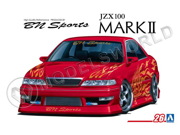 Склеиваемая пластиковая модель Toyota Mark II JZX 100 BN Sports Tourer V '98. Масштаб 1:24 - фото 1