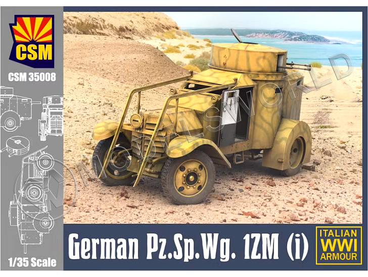 Склеиваемая пластиковая модель немецкого бронеавтомобиля Pz.Sp.Wg.1ZM (i). Масштаб 1:35 - фото 1