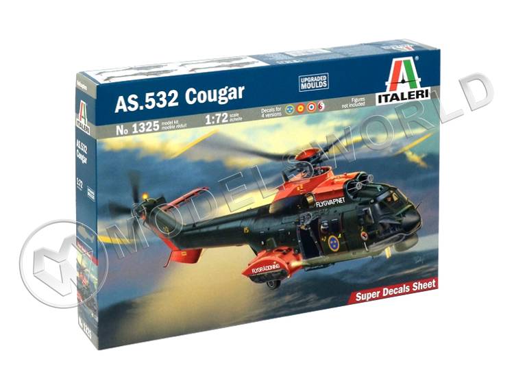 Склеиваемая пластиковая модель Многоцелевой вертолет AS.532 Cougar. Масштаб 1:72 - фото 1