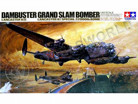 Склеиваемая пластиковая модель самолета Dambuster Grand Slam Bomber Lancaster BI Special 22000IB Bomb + Дополнения. Масштаб 1:48