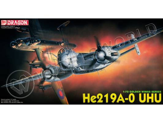 Склеиваемая пластиковая модель Ночной истребитель He 219A-0 Heinkel Uhu. Масштаб 1:72