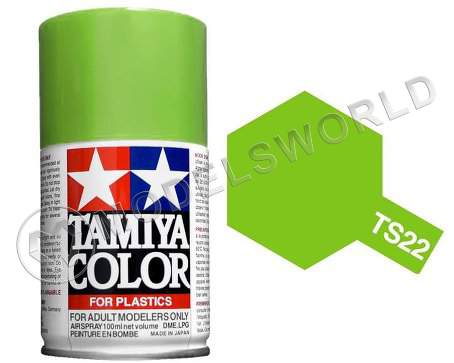 Краски-спрей Tamiya серия TS в баллонах по 100мл. TS-22 Light Green (Светло-зеленая) краска-спрей - фото 1
