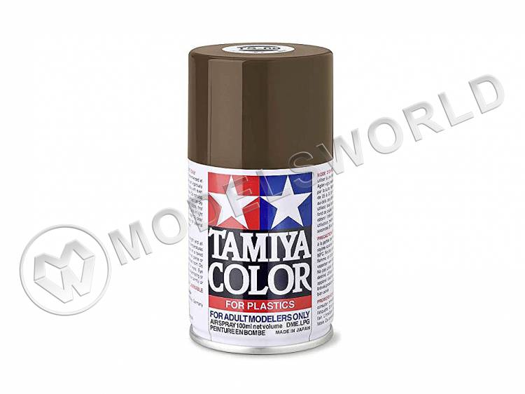 Краска-спрей Tamiya серия TS в баллоне 100 мл. TS-69 Linoleum Deck Brown (Коричневая палубная) - фото 1
