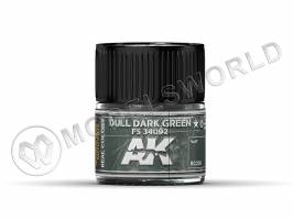 Акриловая лаковая краска AK Interactive Real Colors. Dull Dark Green FS 34092. 10 мл