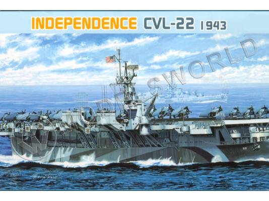 Склеиваемая пластиковая модель Авианосец U.S.S. Independence CVL-22, 1943. Масштаб 1:700