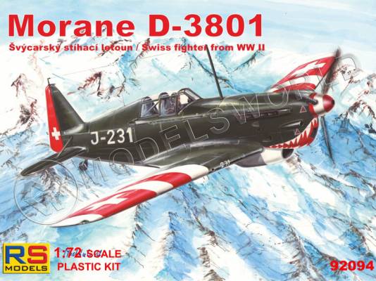 Склеиваемая пластиковая модель истребителя Morane D-3801. Масштаб 1:72