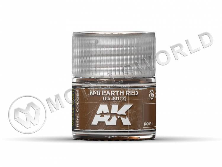 Акриловая лаковая краска AK Interactive Real Colors. Nº8 Earth Red FS 30117. 10 мл - фото 1