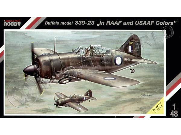 Склеиваемая пластиковая модель самолета Buffalo model 339-23 "IN RAAF and USAAF color". Масштаб 1:48 - фото 1