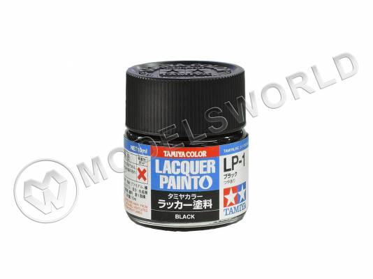 Лаковая глянцевая краска Tamiya LP-1 Black, 10 мл