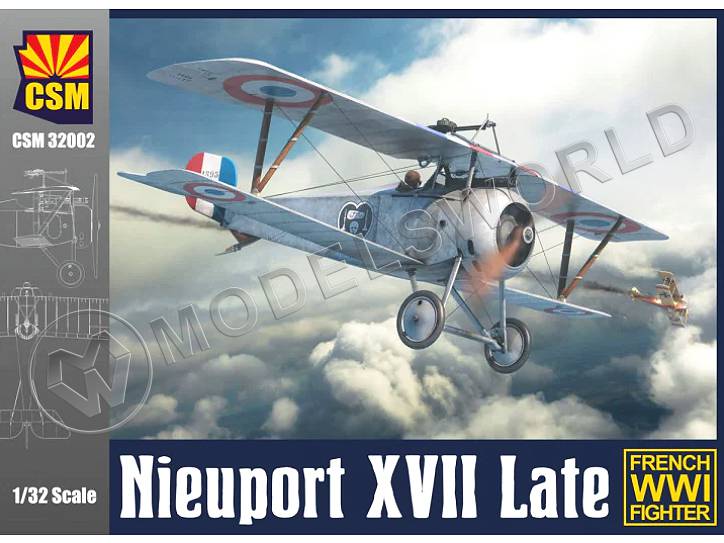 Склеиваемая пластиковая модель самолета Nieuport XVII Late version. Масштаб 1:32 - фото 1