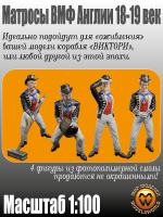 Матросы ВМФ Англии. XVIII-XIX век. 4 шт. Масштаб 1:100