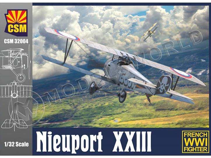 Склеиваемая пластиковая модель самолета Nieuport XXIII. Масштаб 1:32 - фото 1