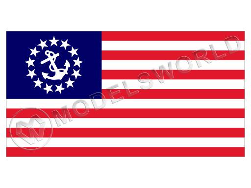 Флаг яхт-клубов США. Размер 73х45 мм - фото 1