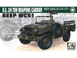 Склеиваемая пластиковая модель автомобиля US WC51 3/4 Ton Weapons Carrier 'Beep'. Масштаб 1:35