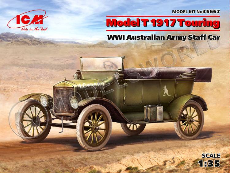 Склеиваемая пластиковая модель T 1917 Туринг, Штабной автомобиль армии Австралии І МВ. Масштаб 1:35