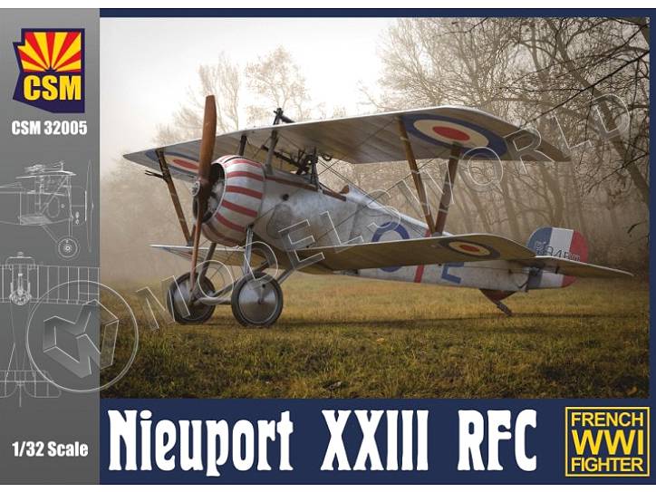 Склеиваемая пластиковая модель самолета Nieuport XXIII RFC. Масштаб 1:32 - фото 1