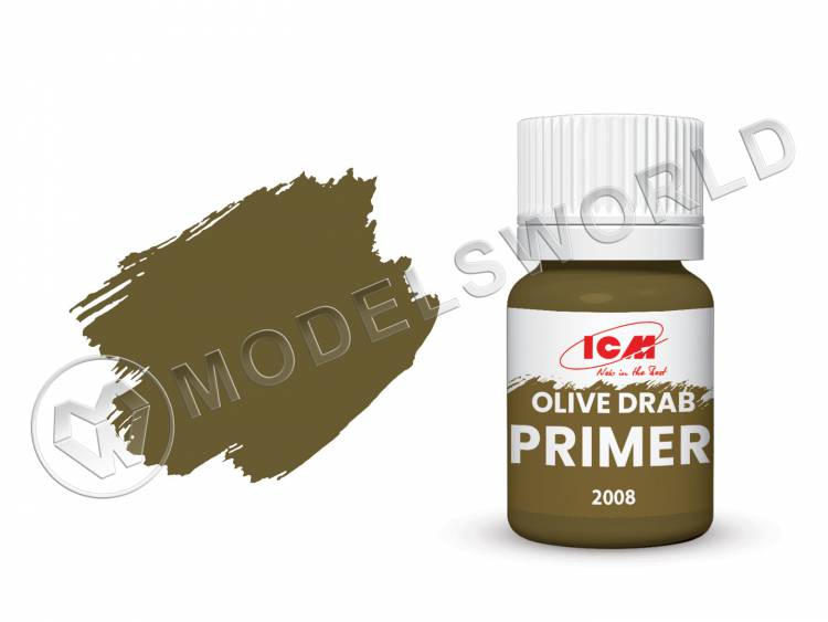 Грунт Оливковый (Olive Drab) ICM, 17 мл - фото 1