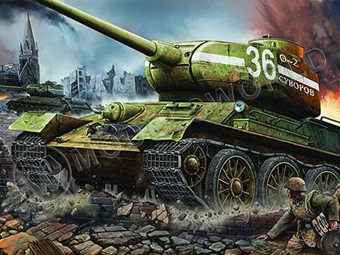 Склеиваемая пластиковая модель T-34/85 Советский танк. Масштаб 1:16