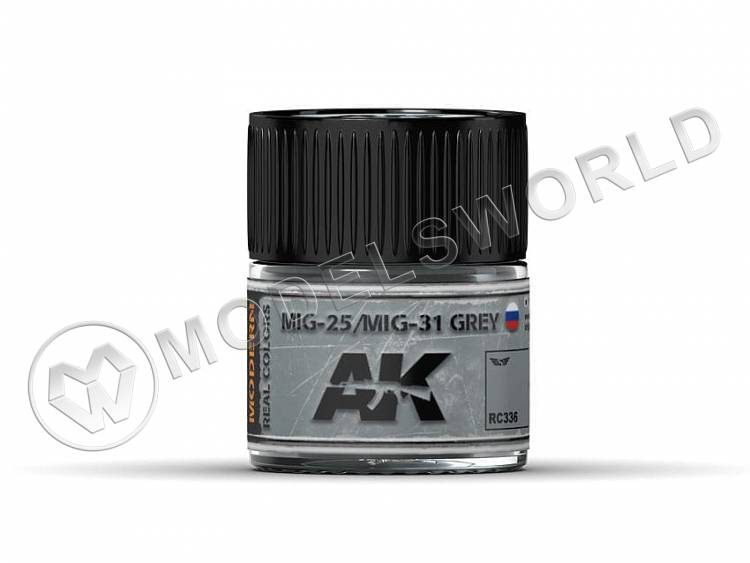 Акриловая лаковая краска AK Interactive Real Colors. MIG-25/MIG-31 Grey. 10 мл - фото 1