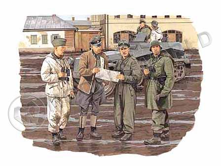 Фигуры немецких солдат "командирское совещание". Масштаб 1:35 - фото 1