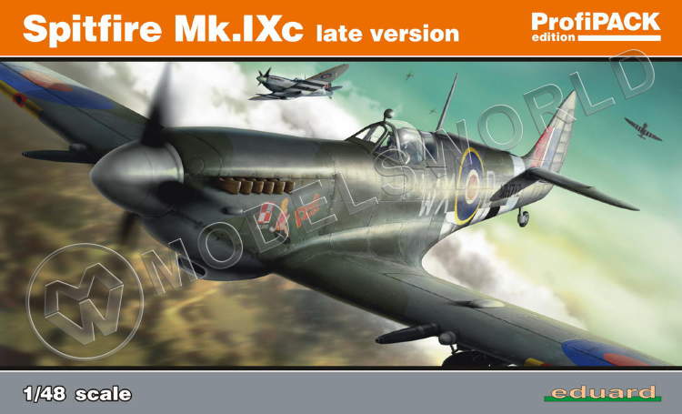 Склеиваемая пластиковая модель самолета Spitfire Mk.IXc late version. ProfiPACK. Масштаб 1:48 Склеиваемая пластиковая модель самолета Spitfire Mk.IXc late version. ProfiPACK. Масштаб 1:48 - фото 1