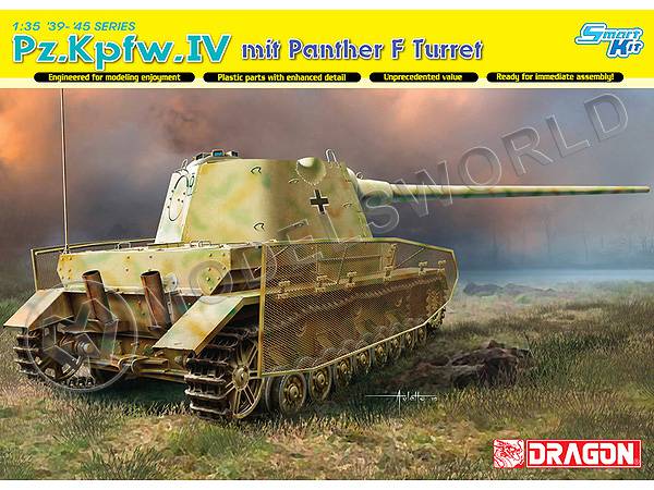 Склеиваемая пластиковая модель Немецкий танк Pz.Kpfw.IV mit Panther F Turret. Масштаб 1:35 - фото 1