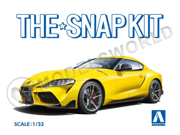 Склеиваемая пластиковая модель SNAPKIT Toyota Supra GR (Lightining Yellow). Масштаб 1:32 - фото 1