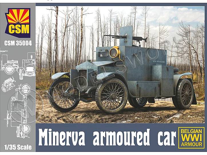 Склеиваемая пластиковая модель бронеавтомобиля Minerva. Масштаб 1:35 - фото 1