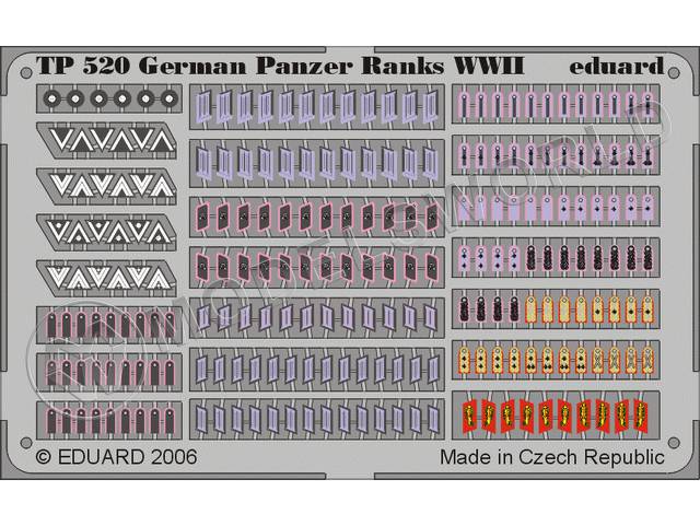 Фототравление Знаки отличия Немецких танковых войск, II МВ. Масштаб 1:35 - фото 1