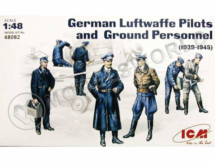 Фигуры Немецкие пилоты и техники Люфтваффе. Масштаб 1:48 - фото 1