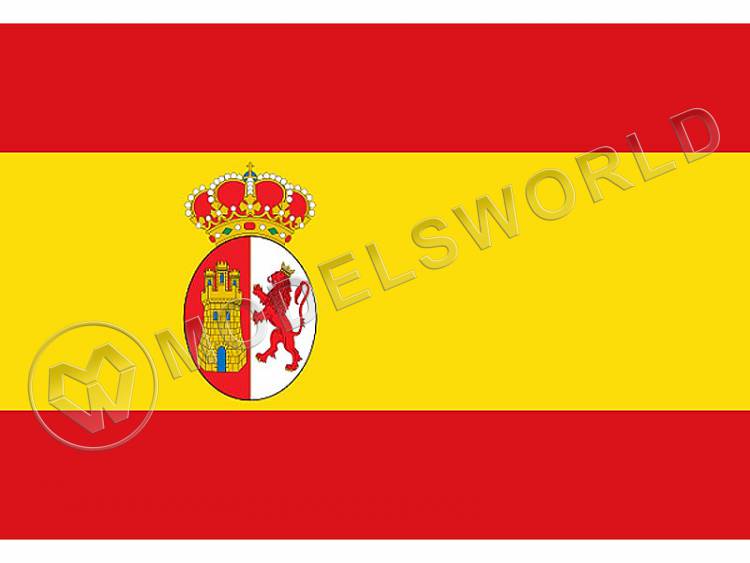 Флаг испанских военных судов (1785-1873). Размер 16х10 мм - фото 1