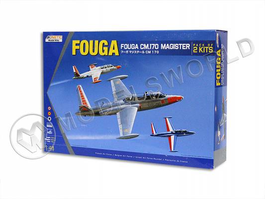 Склеиваемая пластиковая модель самолета Fouga cm.170 Magister (Pack of 2 Kits) Airplane. Масштаб 1:48