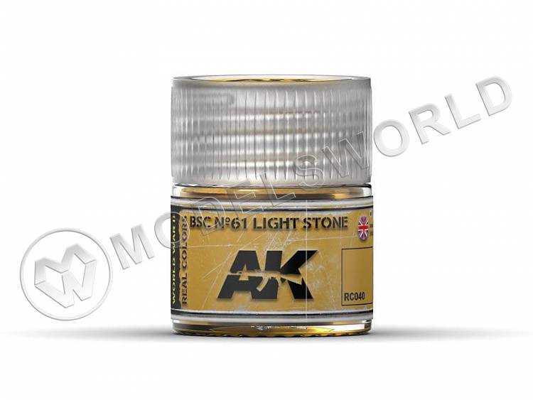 Акриловая лаковая краска AK Interactive Real Colors. BSC Nº61 Light Stone. 10 мл - фото 1