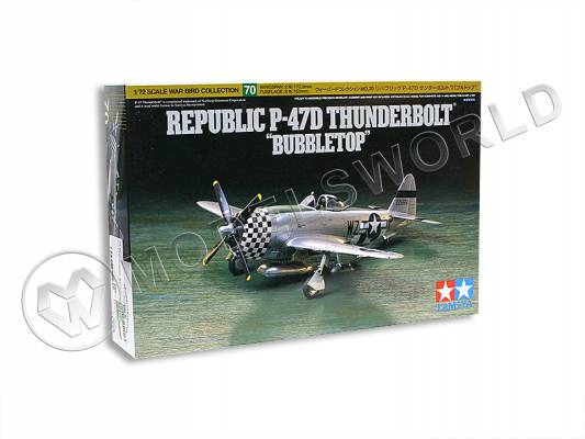 Склеиваемая пластиковая модель истребителя P-47D Thunderbolt "Bubbletop". Масштаб 1:72