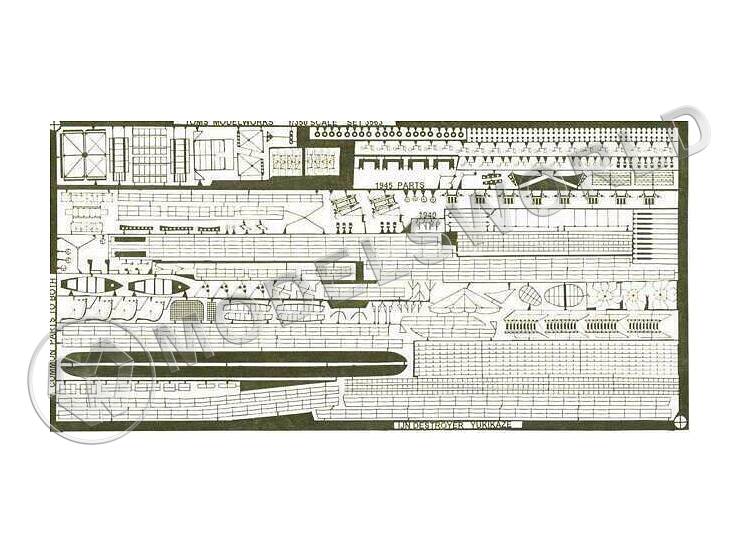 Фототравление для модели IJN Destroyer Yukikaze. Масштаб 1:350 - фото 1