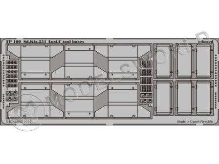 Фототравление ящики для инструментов для модели Sd.Kfz.251 Ausf.C, AFV Club. Масштаб 1:35 - фото 1