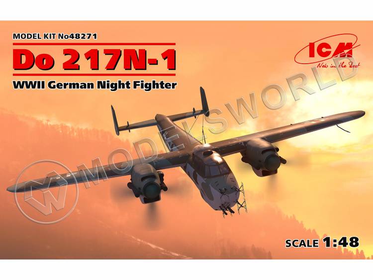 Склеиваемая пластиковая модель Do 217N-1, Германский ночной истребитель ІІ МВ. Масштаб 1:48 - фото 1