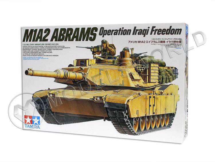 Склеиваемая пластиковая модель M1A2 ABRAMS  Американский танк (иракский конфликт). Масштаб 1:35 - фото 1