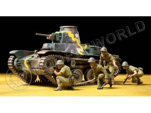 Склеиваемая пластиковая модель Легкий Японский танк type 95 (без фигур). Масштаб 1:35 - фото 1